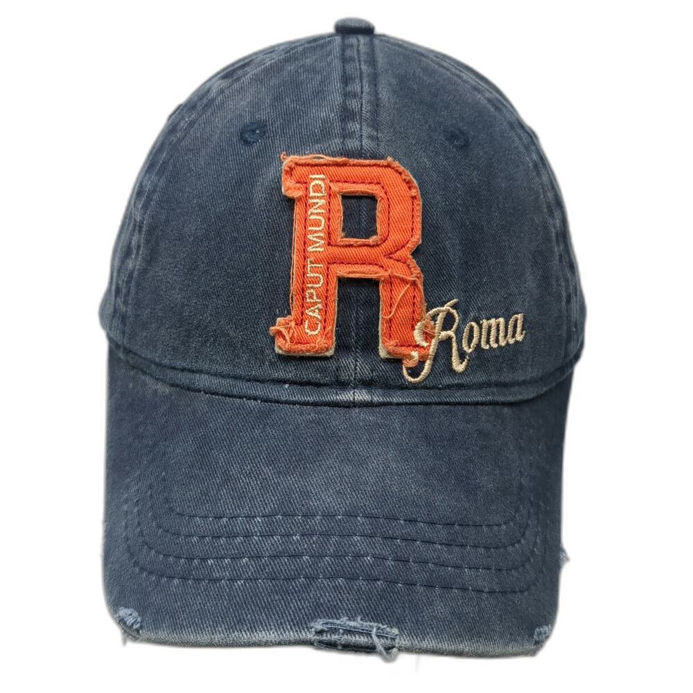Roma Baseball Cap Blue One Size Caput Mundi Italy Embroidered Strapback Hat